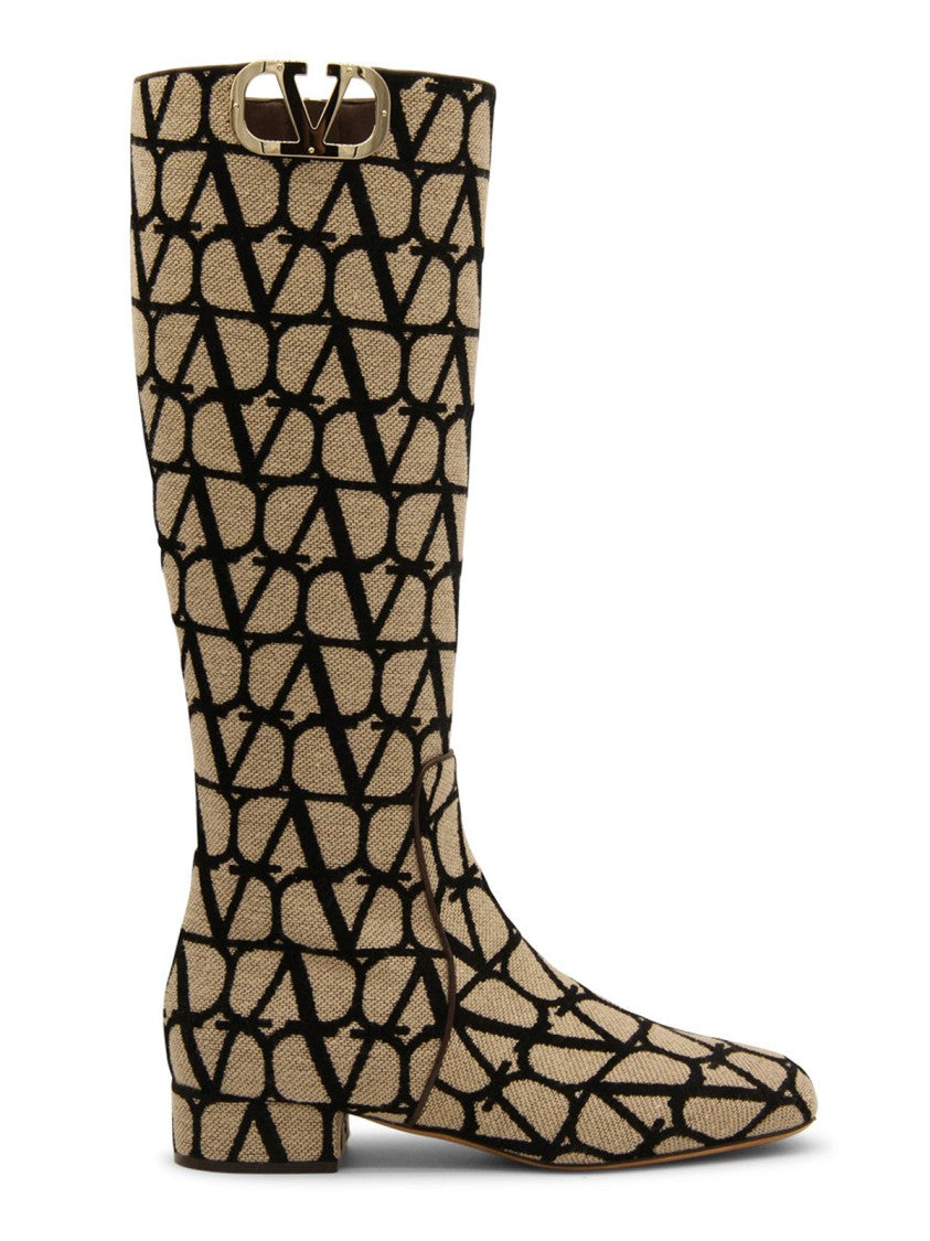 Valentino Canvas Logo Boots