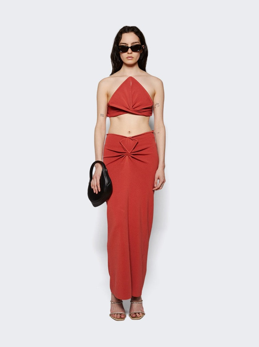 Christopher Esber Ore Pierced Spear Knit Bustier Brick