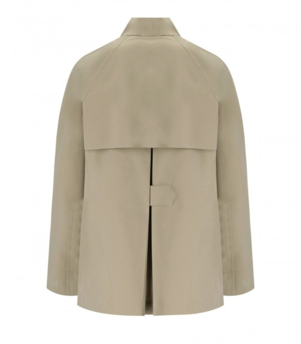 Max Mara Beige Minimalist Jacket With High Collar