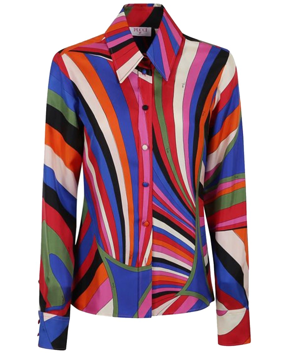 Emilio Pucci Iride-Print Silk Shirt
