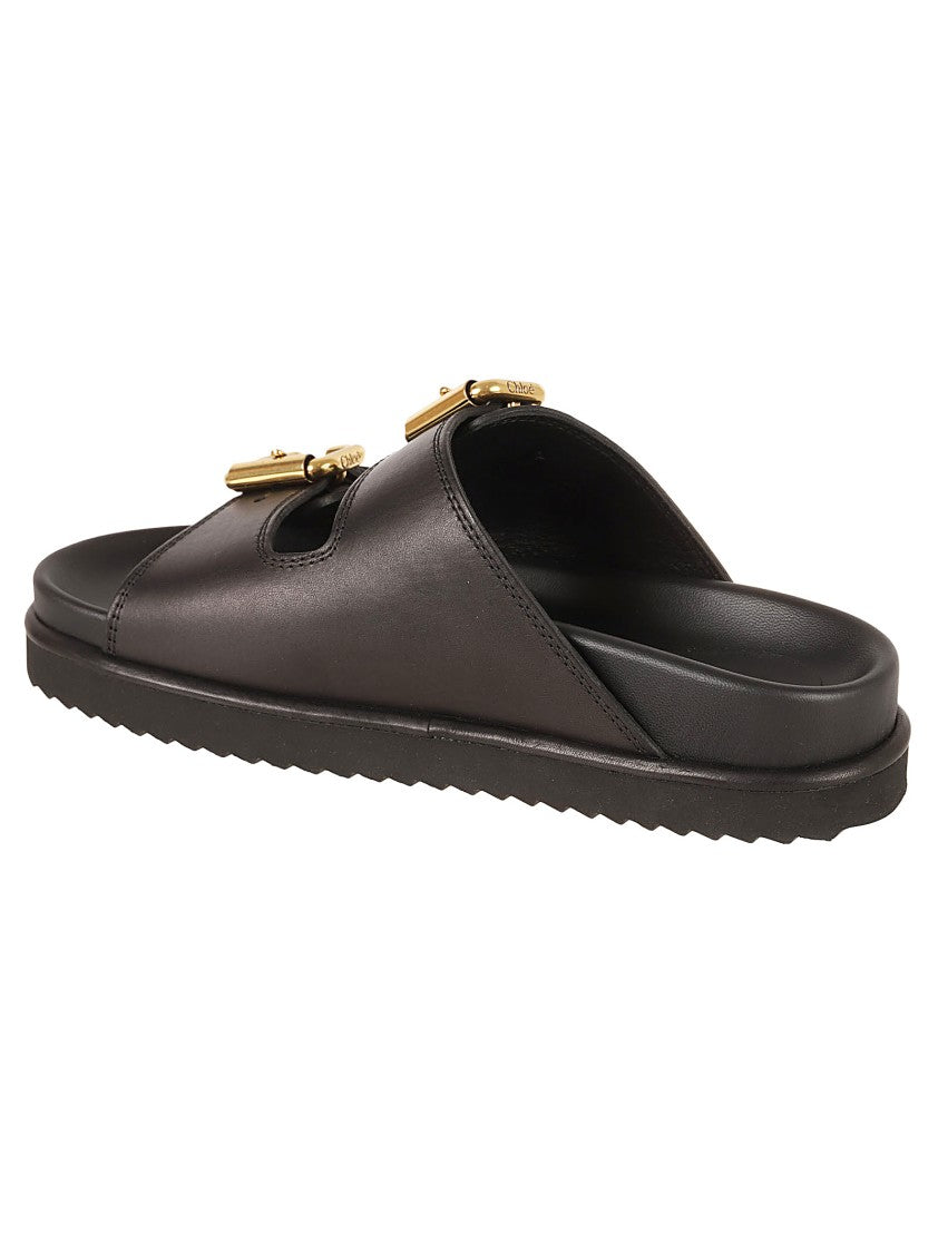 Chloé Slide Sandals With Buckle Accents