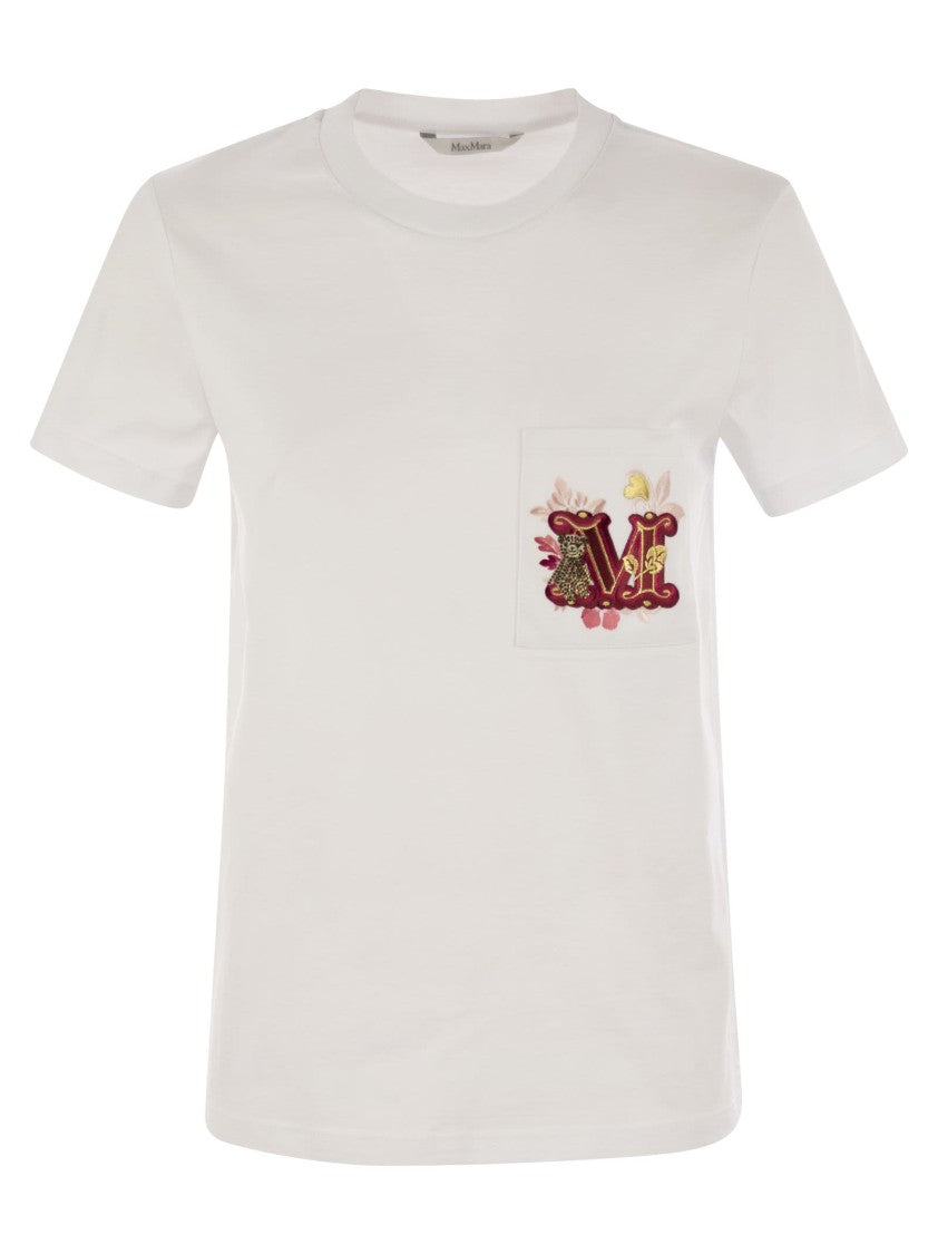 Max Mara Nunzio - Short-Sleeved T-Shirt With Pocket And Embroidery