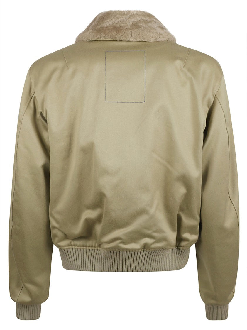 Burberry Bomber-Style Coat With Plush Collar