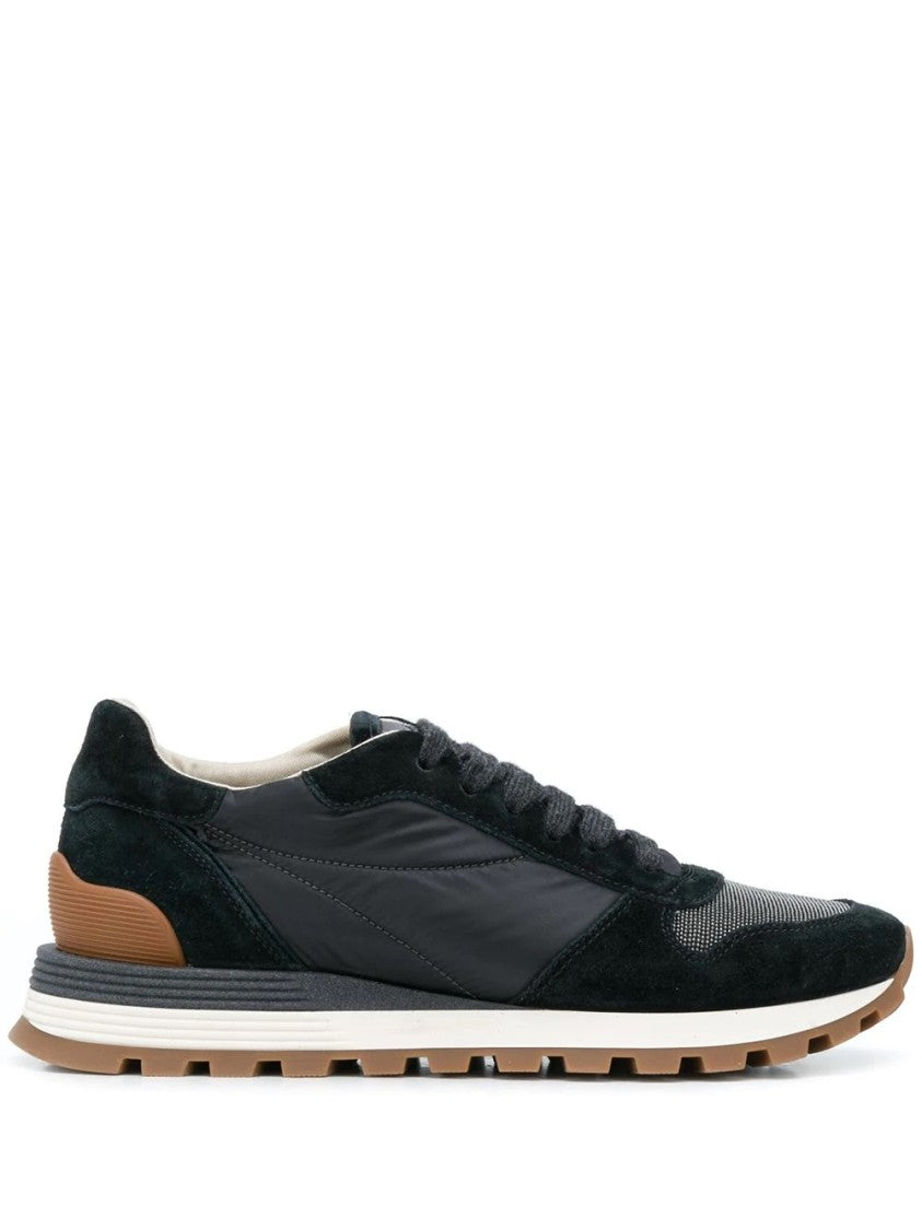 Brunello Cucinelli Leather Sneakers With Design And Fit