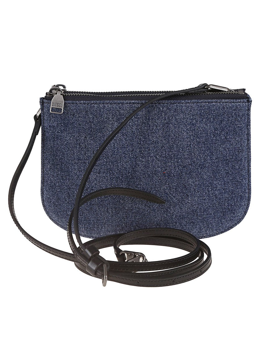 Diesel Denim Shoulder Bag With Embossed Logo