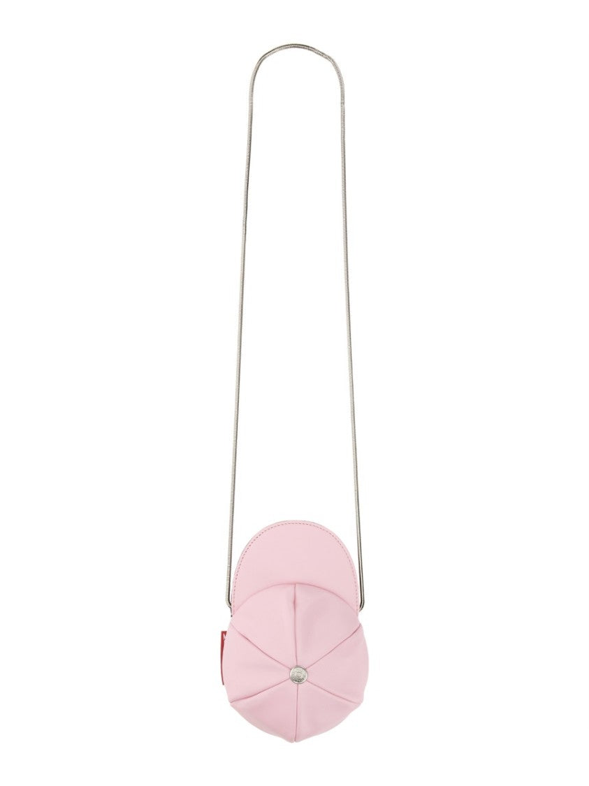 Moschino Rounded Cap-Style Mini Bag With Metallic Chain Strap