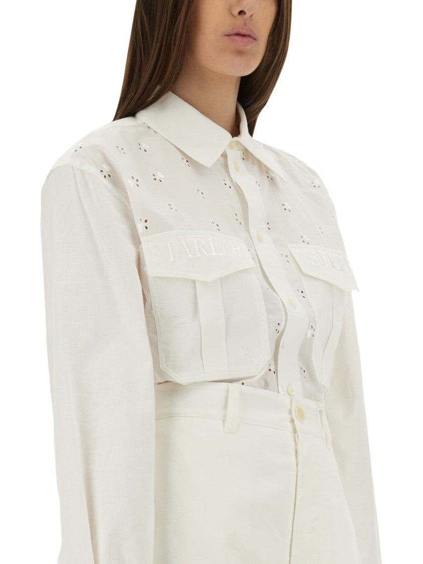 Marine Serre Upcycled Linen Shirt