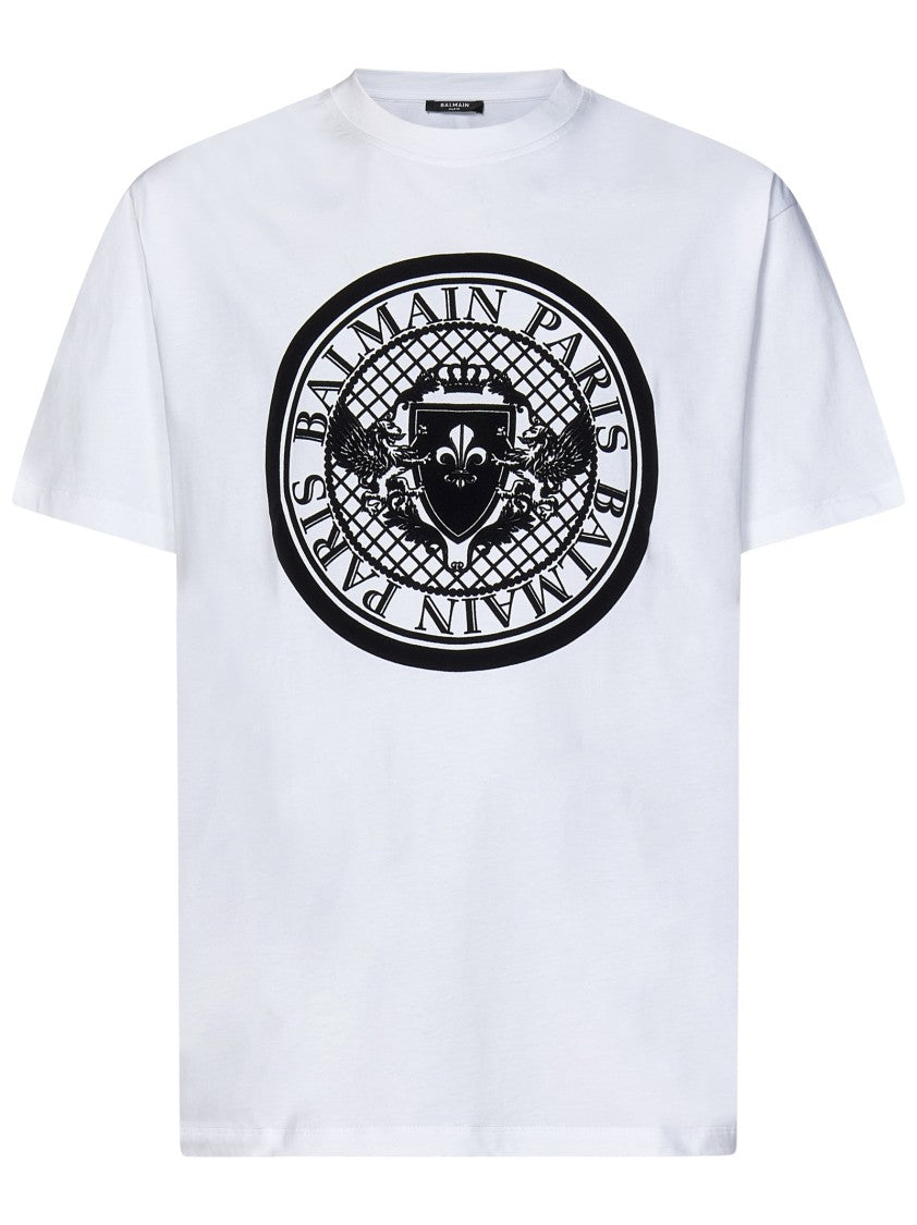 Balmain White Cotton Jersey Crewneck T-Shirt