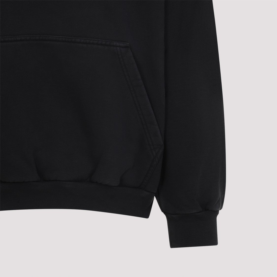 Balenciaga Faded Black Cotton Medium Fit Hoodie