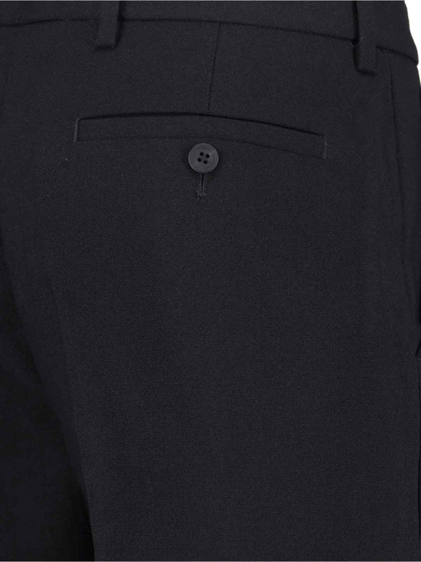 Rick Owens High-Waisted Pleated Trousers – Black