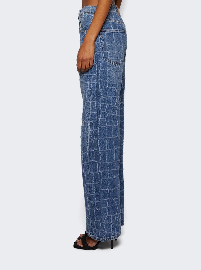 Alexander Wang Croc Rip Balloon Jeans Vintage Light Indigo