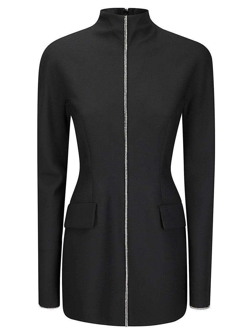 Sportmax Sleek Slim Fit Top With Sparkling Embellishments And High Collar