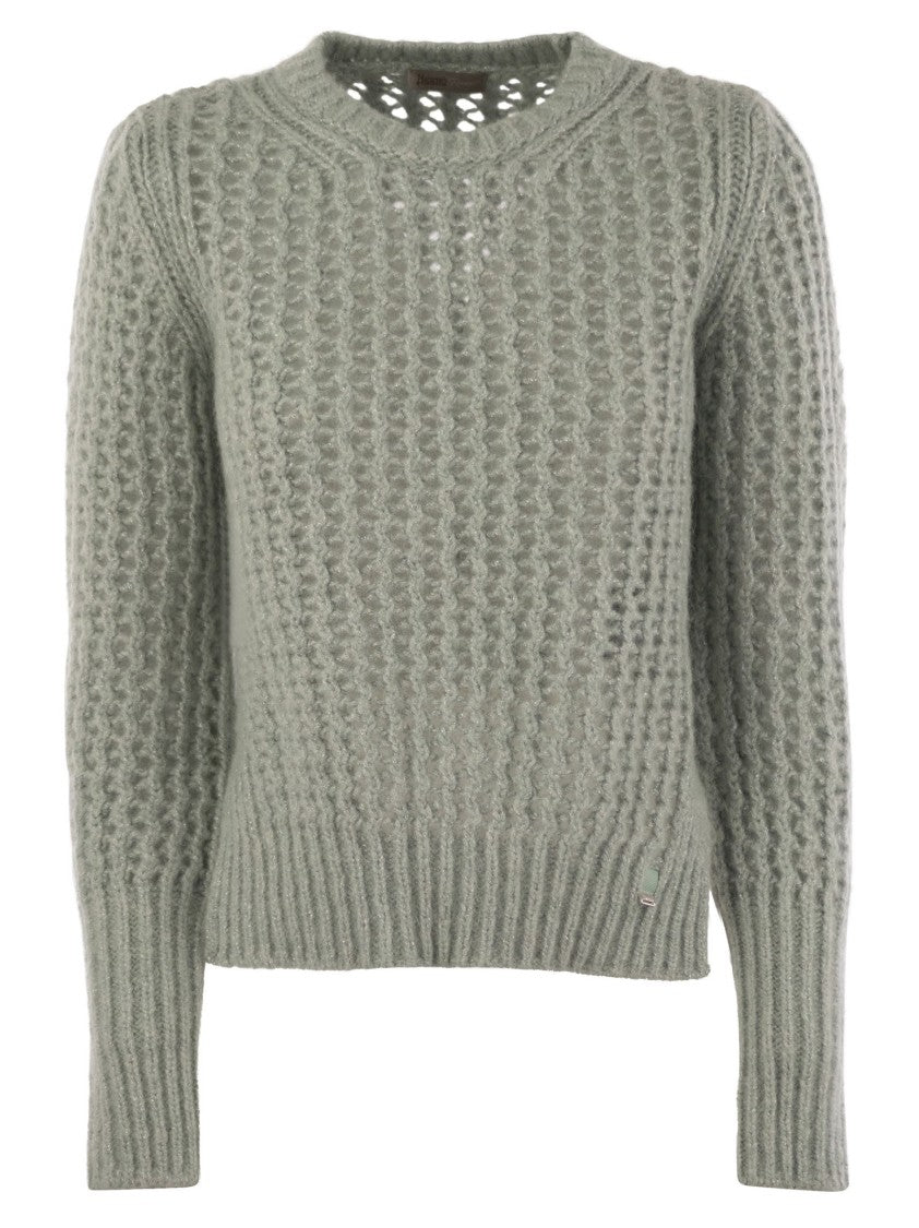 Herno Knitwear In Alpaca And Wool Yarn