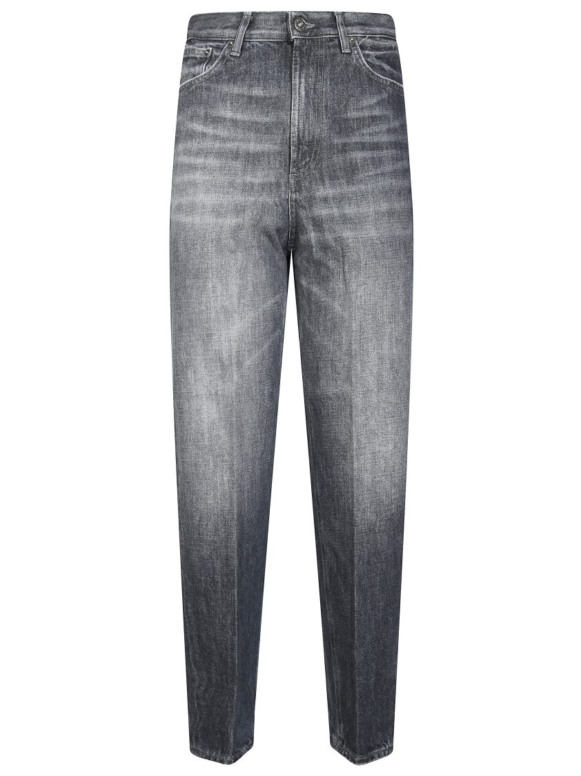 Dondup Relaxed Fit Tapered Leg Jeans With Vintage Grey Wash