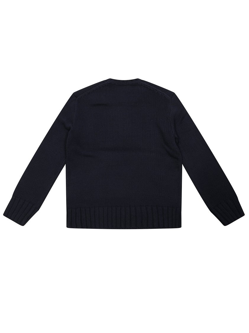 Polo Ralph Lauren Navy Knit Sweater With American Flag Design