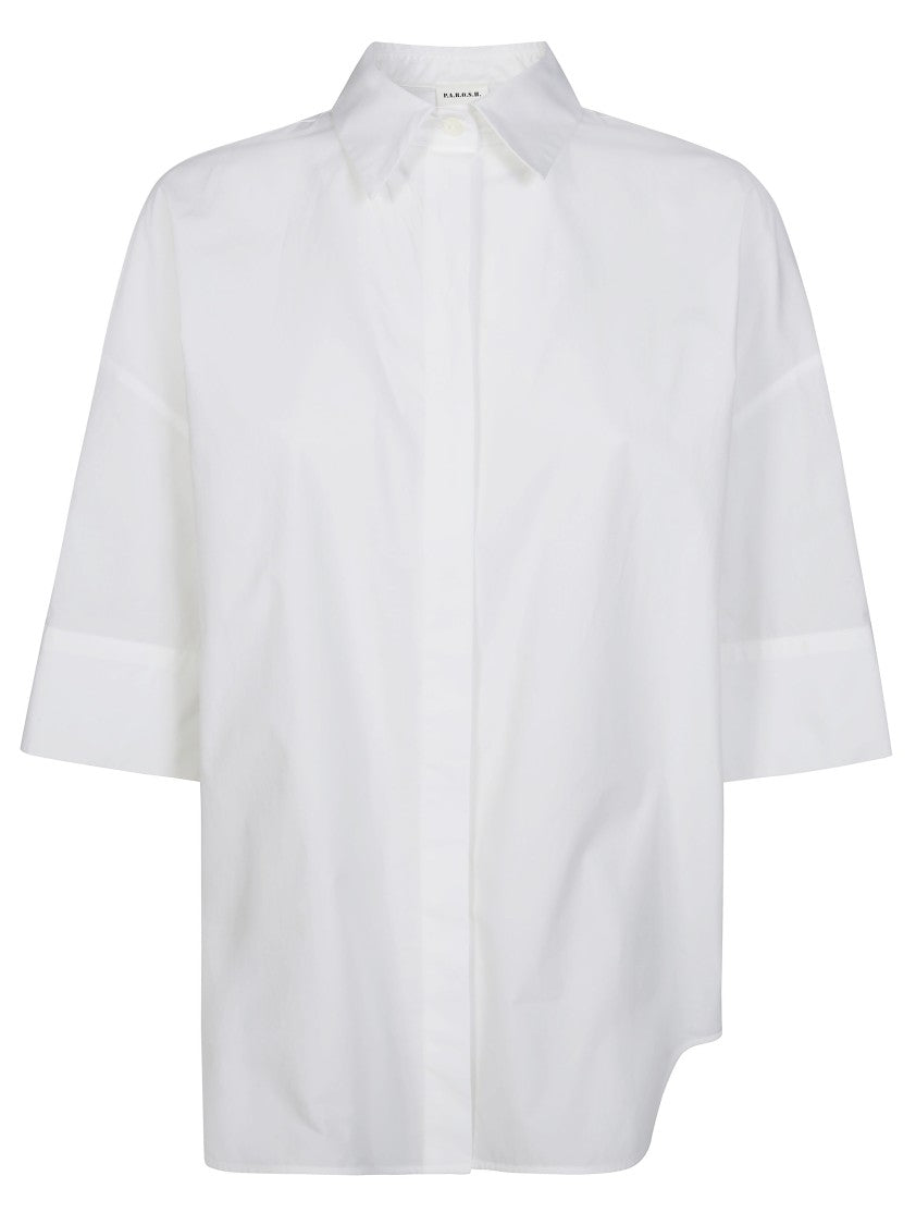 Parosh Relaxed White Shirt With Classic Collar