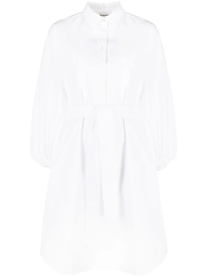 P.A.R.O.S.H. Classic White Cotton Midi Dress