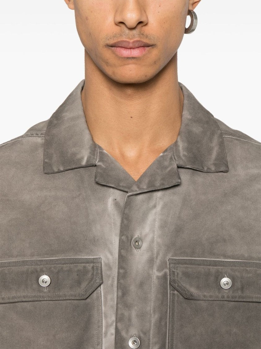 Drkshdw Gunmetal Grey Relaxed Fit Shirt With Button-Fastening Pockets