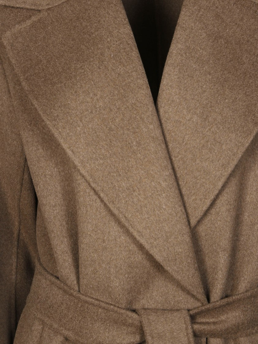 Max Mara Wrap-Design Mid-Length Cuore Coat With Oversized Collar