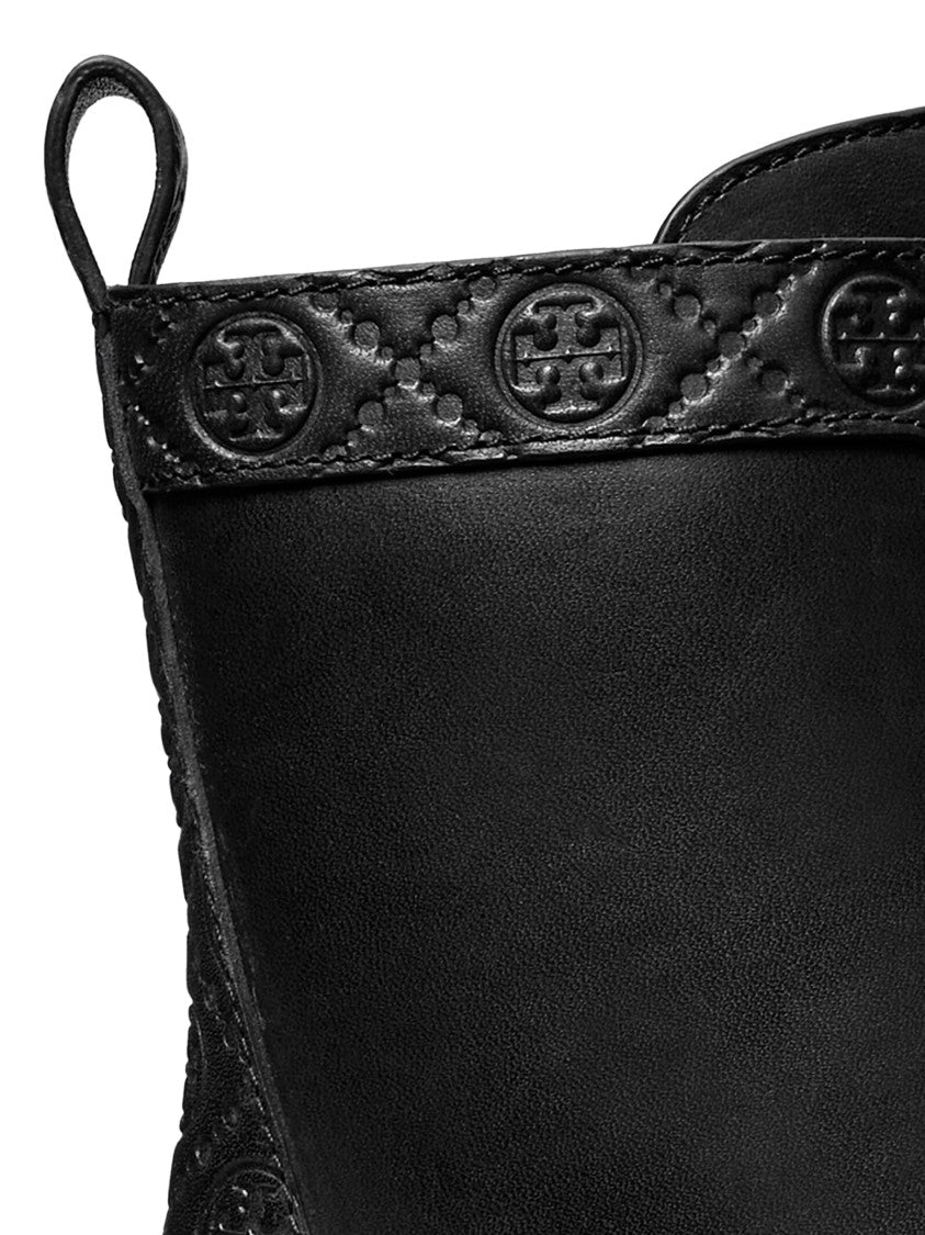 Tory Burch Monogram Lug Ankle Boots With 65Mm Heel Height