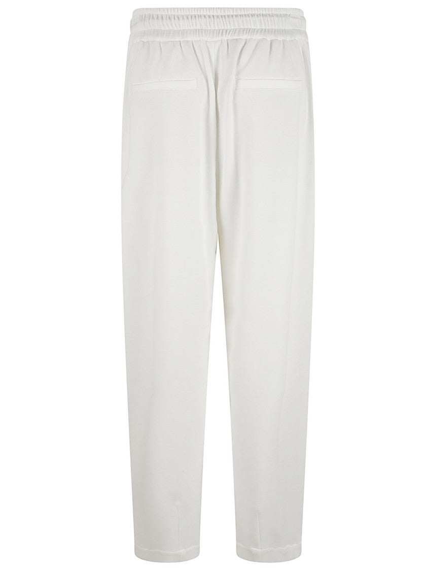 Brunello Cucinelli Straight-Leg Trousers With White Drawstring Waistband