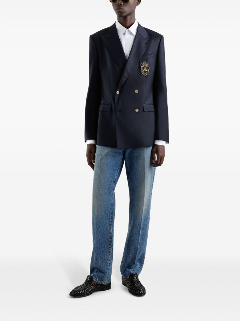 Dolce & Gabbana Navy Blue Double-Breasted Jacket