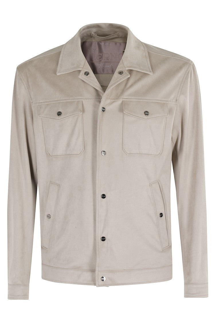 Herno Suede Jacket With Classic Collar