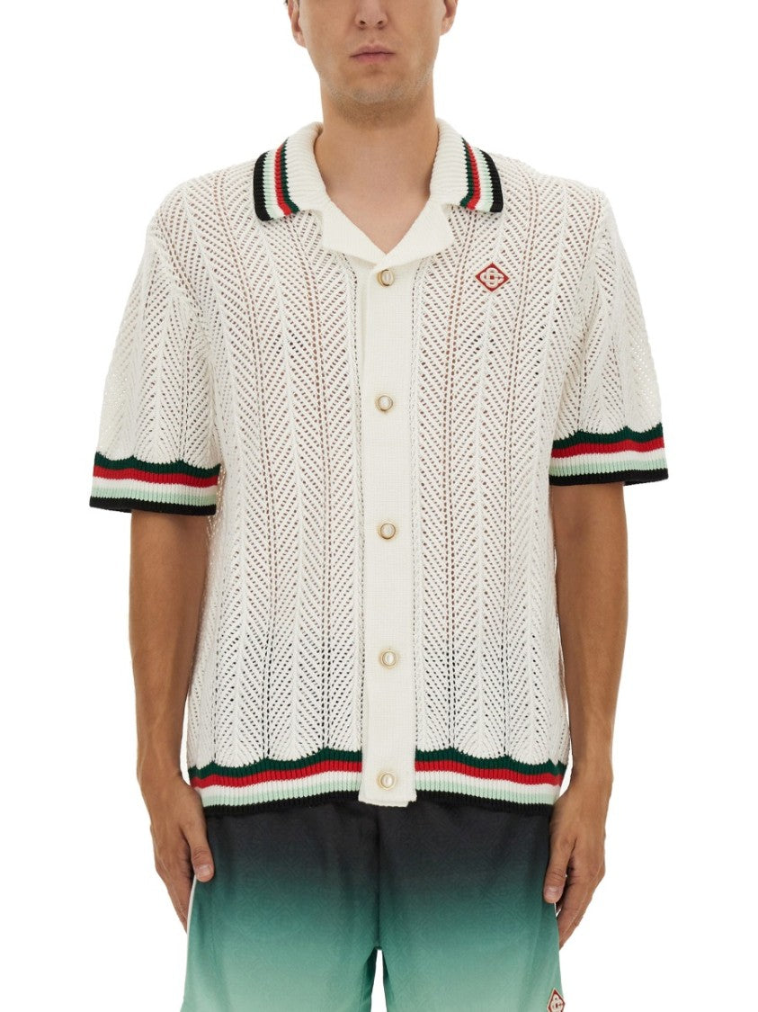 Casablanca "Ondulee Mountains" Crochet Shirt
