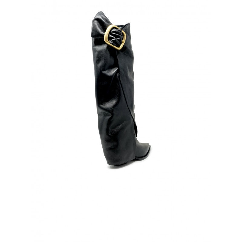 Elena Iachi E4485 Black Leather Boots