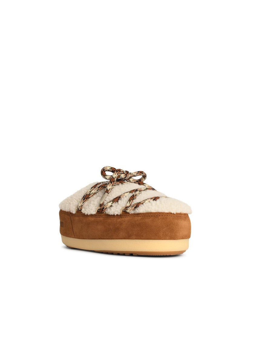 Moon Boot 'Evx' Slippers In Shearling Whisky