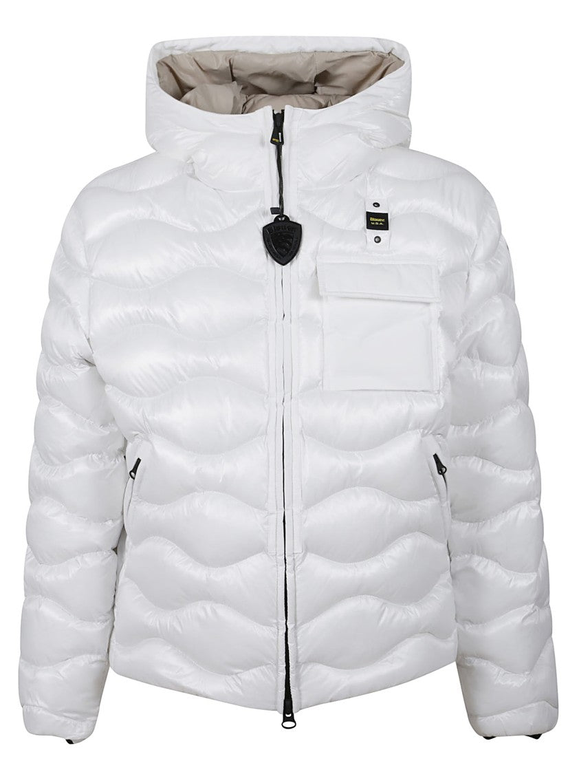 Blauer Quilted White Puffer Jacket With Hood