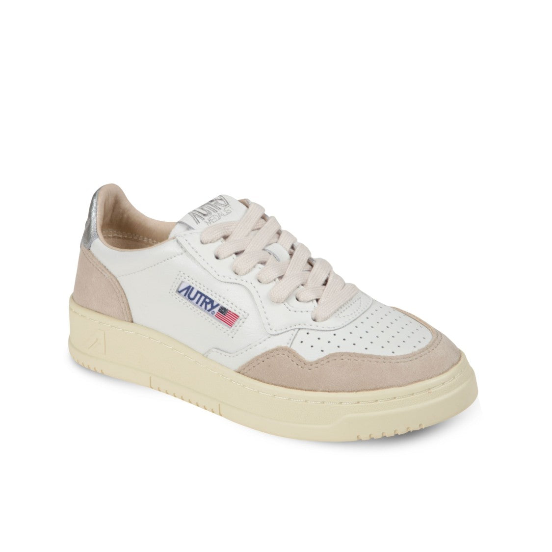 Autry Medalist Low Silver Metallic Sneakers