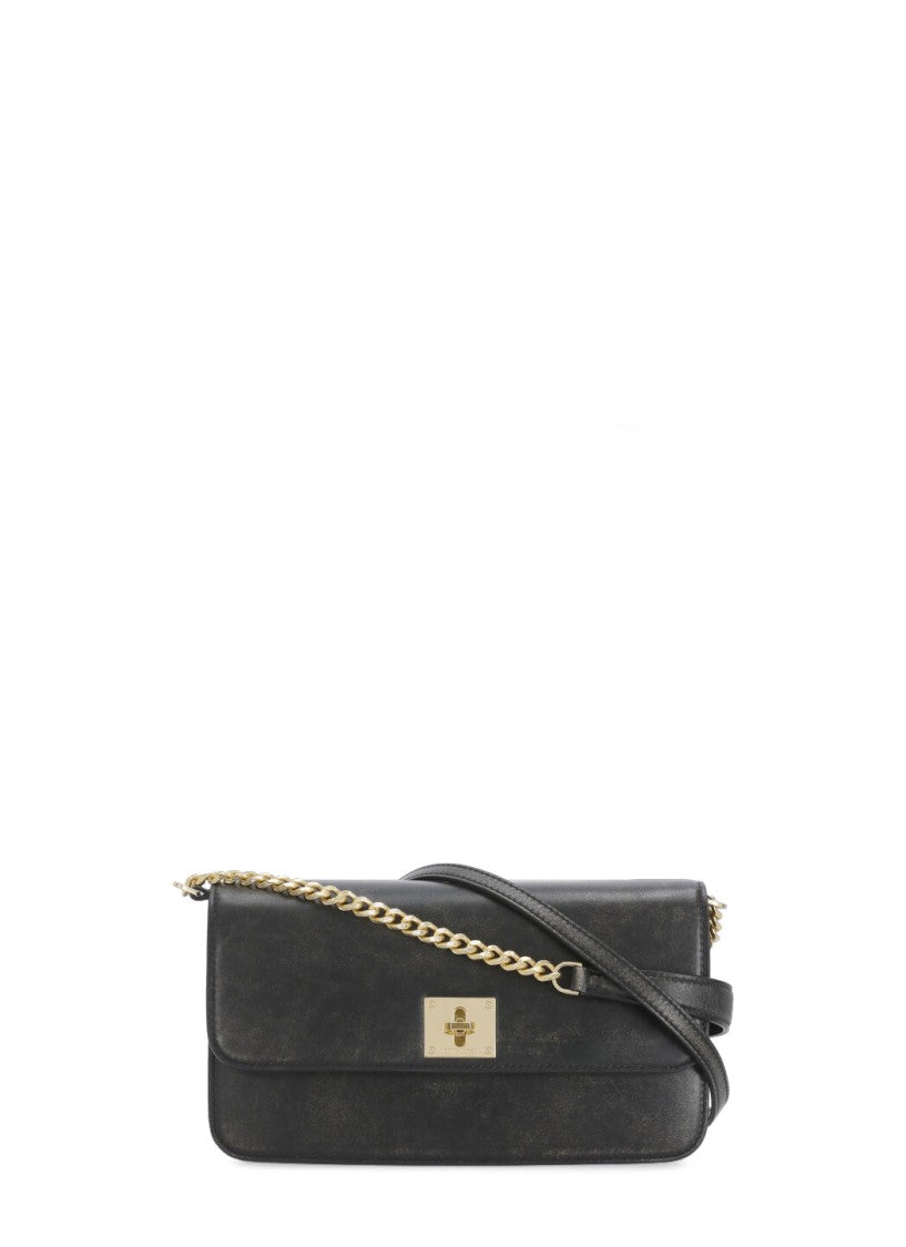 Golden Goose Black Leather Shoulder Bag For Woman