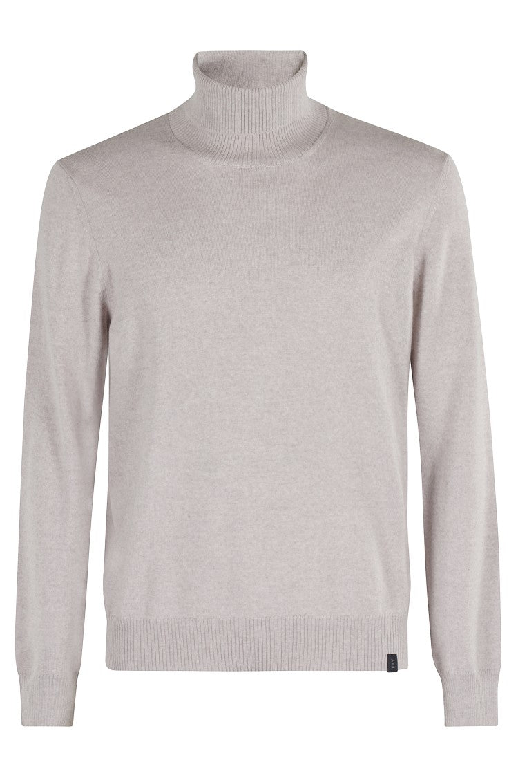 Fay High-Neck Chrome Sweater With Design