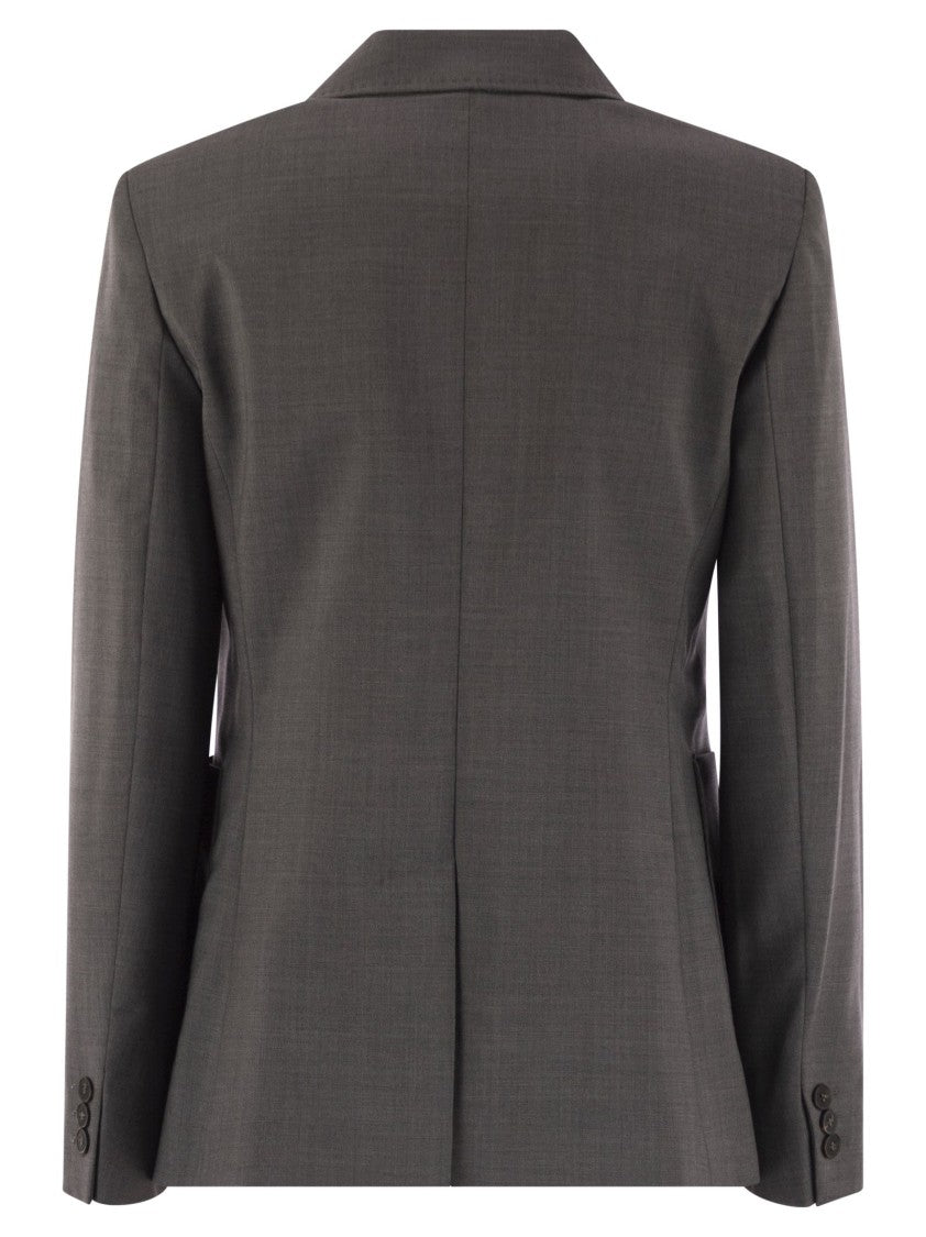 Max Mara Ornati - Double-Breasted Blazer In Wool Canvas