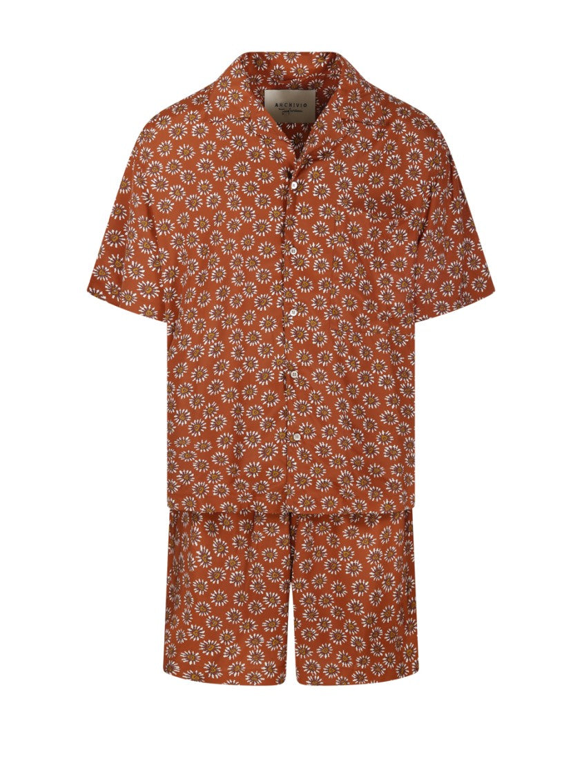 Archivio Short-Sleeved Floral Print Suit