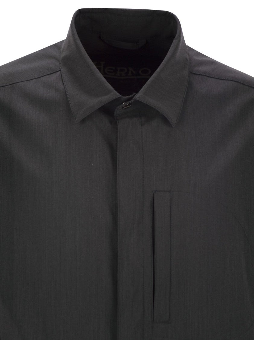 Herno Shirt-Cut Jacket In Tech Wool