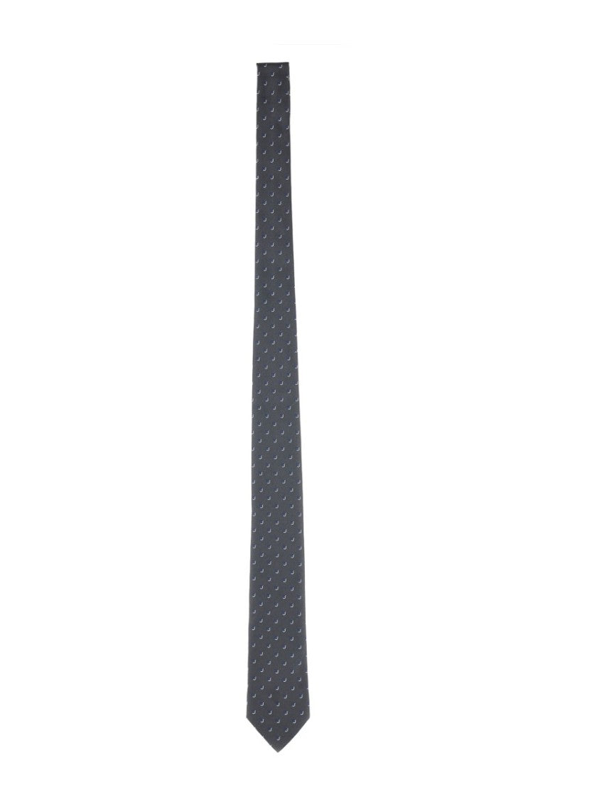 Ferragamo Jacquard Tie With Subtle Gancini Pattern