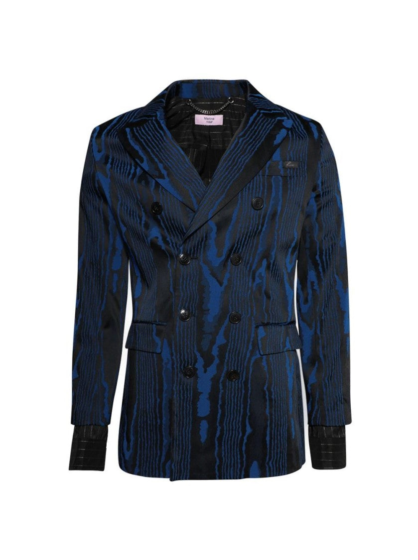 Martine Rose Double Breasted Jacket Blue And Black