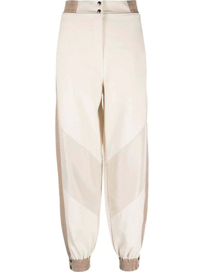 Eleventy Beige Color-Block Sweatpants With Relaxed Fit