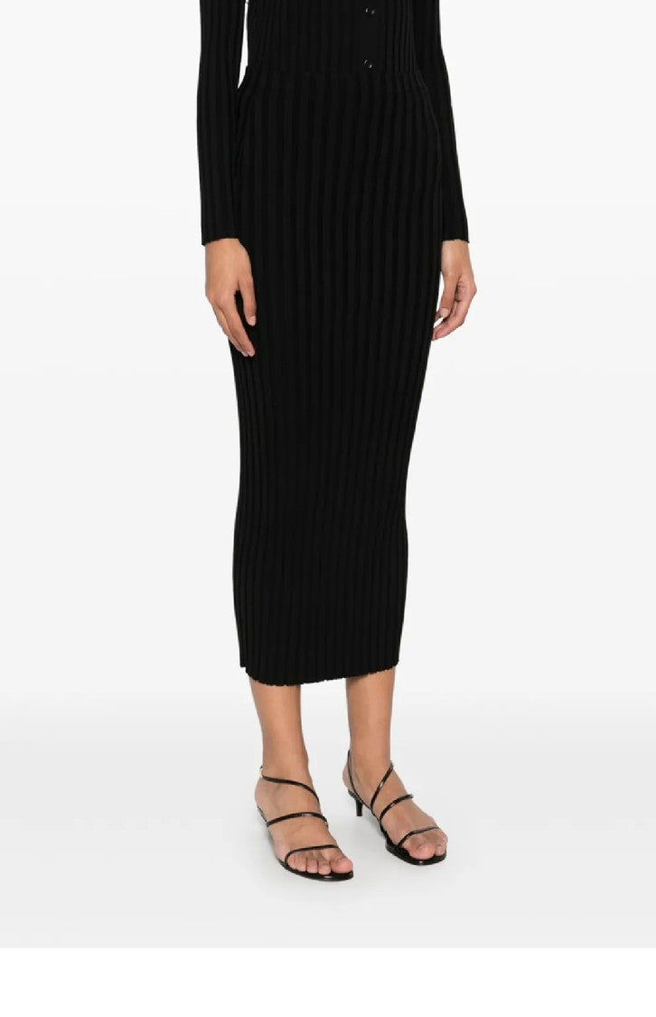 Fabiana Filippi Knee-Length Ribbed Skirt With Textured Finish