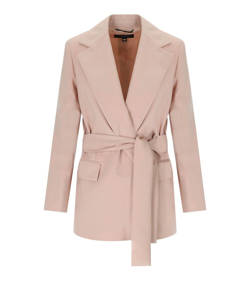 Max Mara Teso Pink Belted Blazer