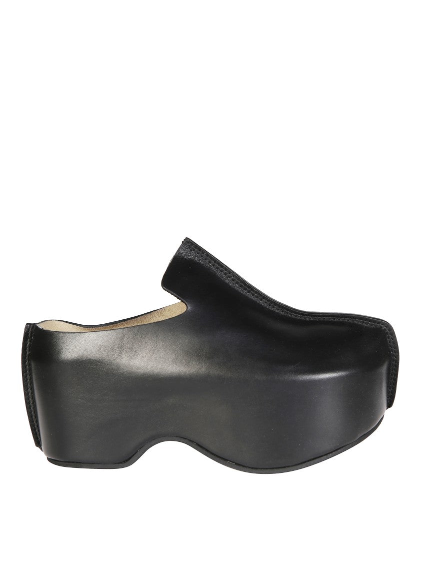 J. W. Anderson Sculptural Black Leather Platform Clog