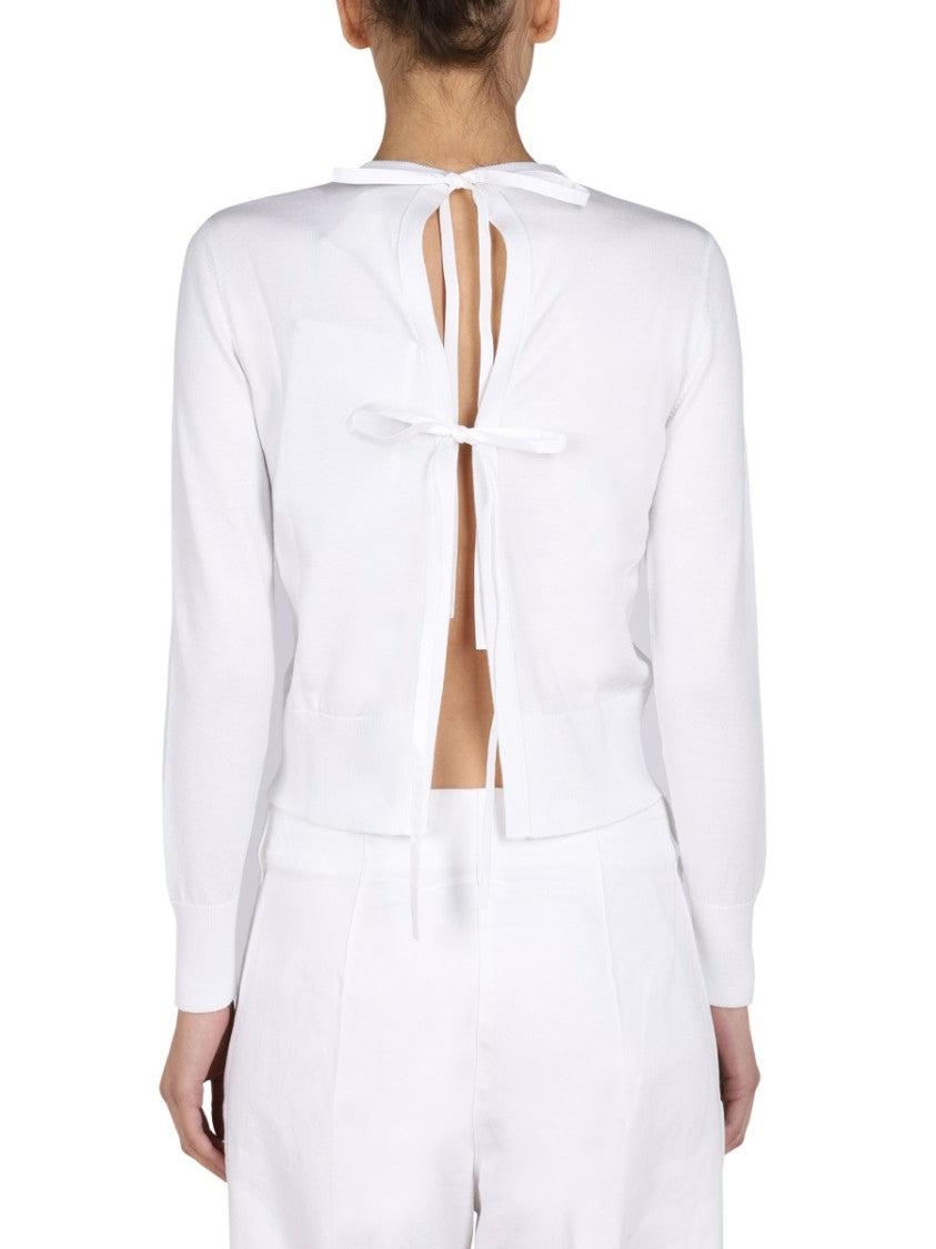 Patou Ribbed Jersey Top With Open Back