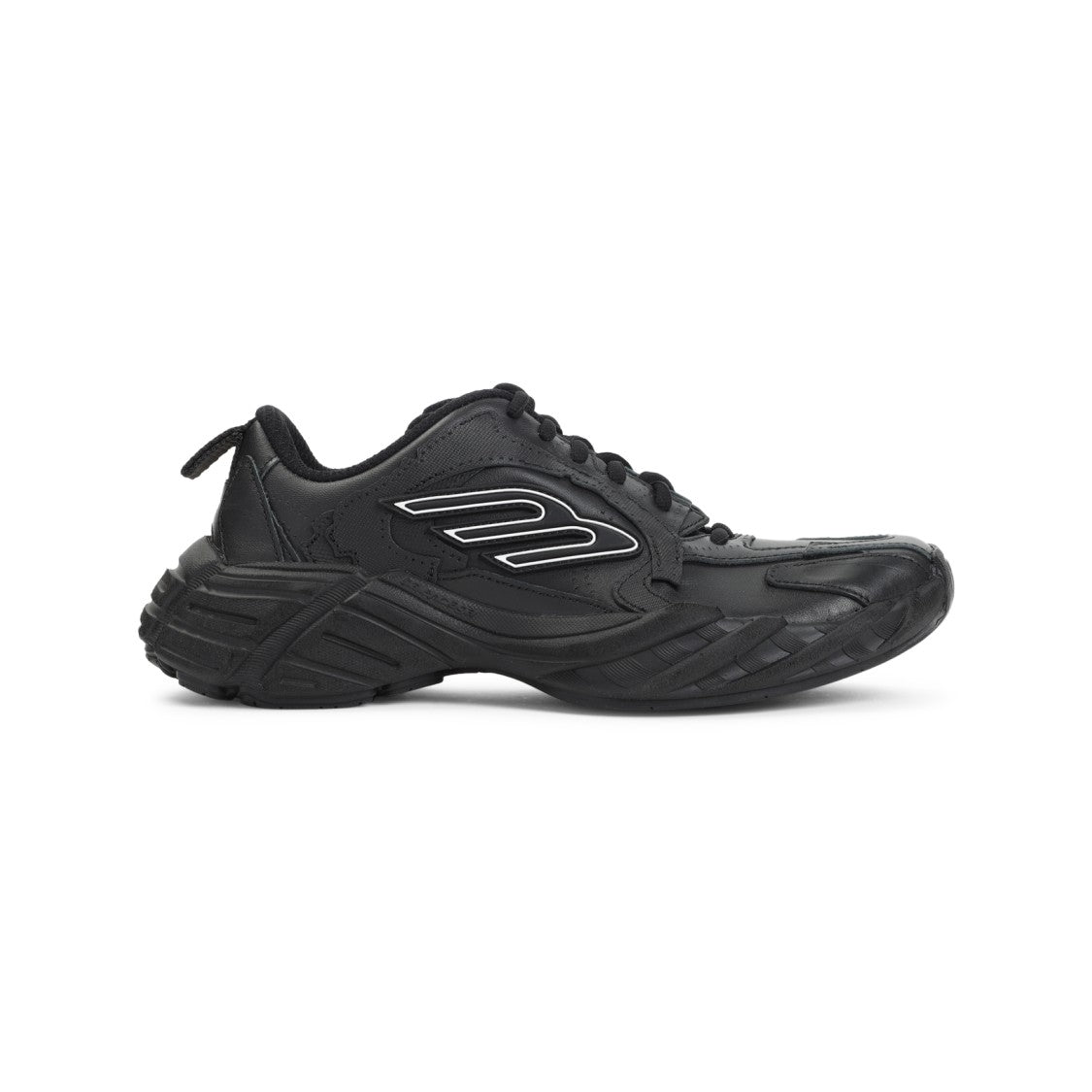 Balenciaga Black Leather Monday Sneakers