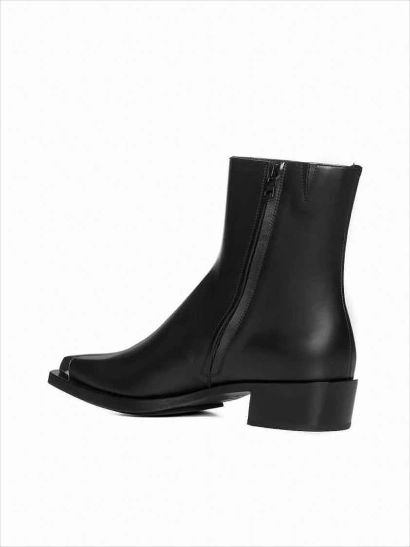 Alexander Mcqueen Minimalist Black Calf Leather Ankle Boots