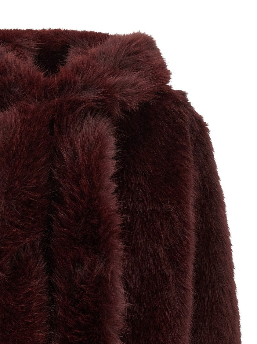B&B Couture Cropped Faux Fur Jacket With Plush Texture