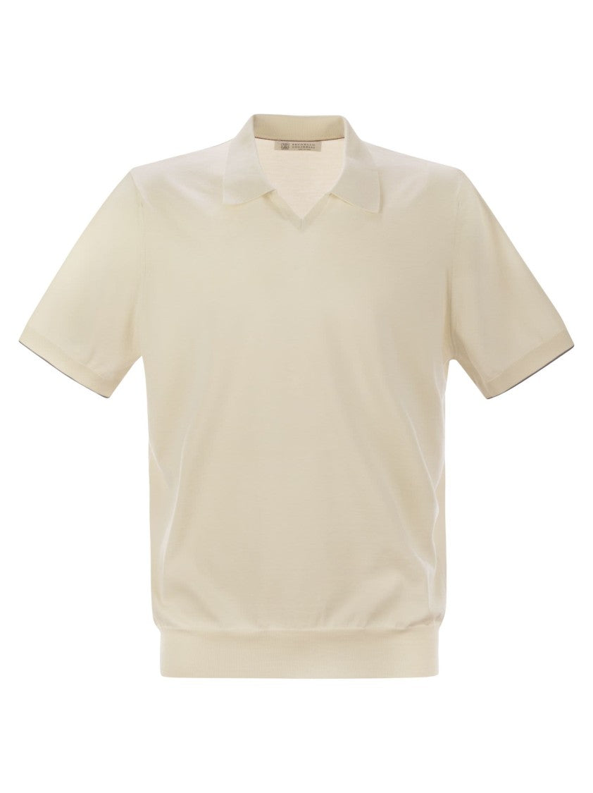 Brunello Cucinelli Cotton Polo Style Sweater
