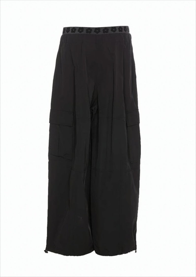 Kenzo Wide-Leg Floral Pattern Pants With Drawstring Waist