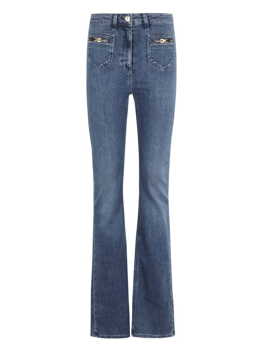 Elisabetta Franchi Classic Flared Jeans With Fitted Waist